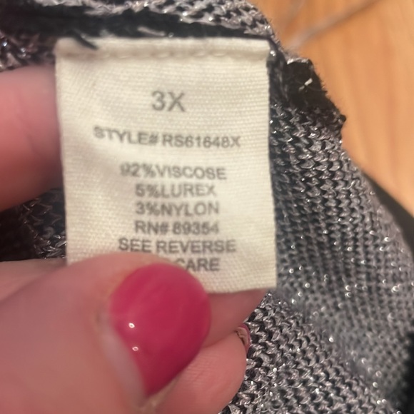No Comment black star sparkly Sweater Size 3X - Picture 7 of 7